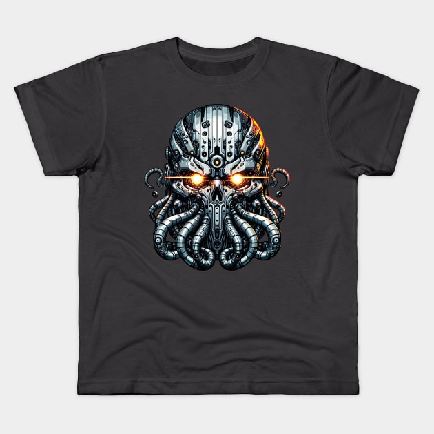 Biomech Cthulhu Overlord S01 D30 Kids T-Shirt by Houerd